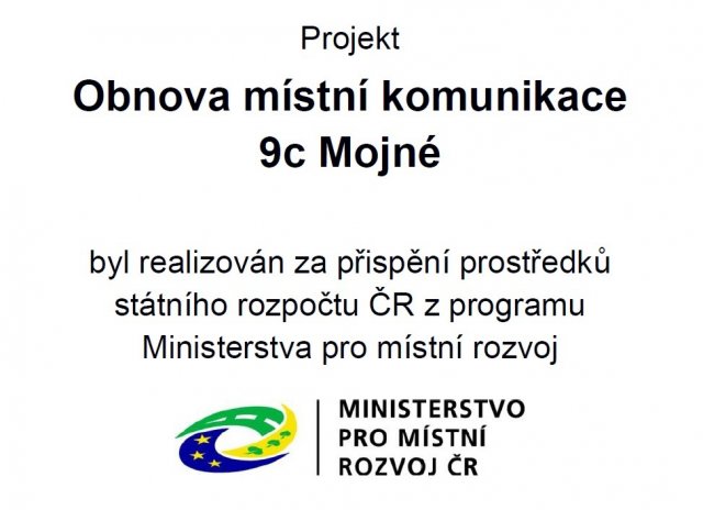 Obnova místní komunikace  9c Mojné
