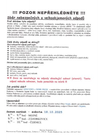 Svoz velkoobjemového odpadu