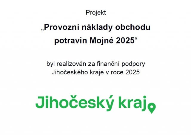Provozní náklady obchodu Mojné 2025