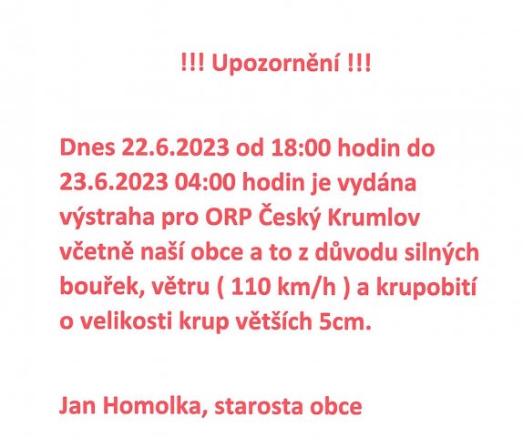 Varování ČHMÚ